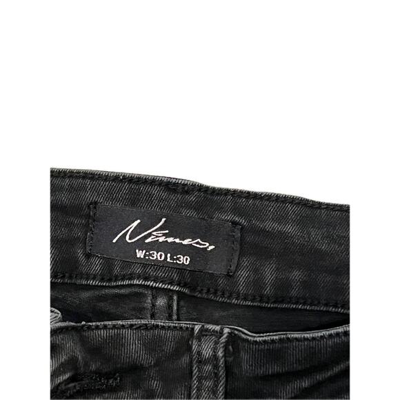 Nimes Button Fly Slim Black Jeans Mens 30x30 - Picture 4 of 5